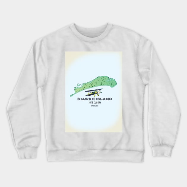 Kiawah Island South Carolina USA map Crewneck Sweatshirt by nickemporium1